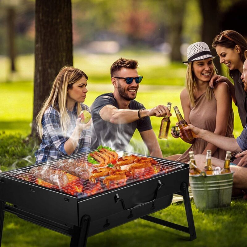 PRZENOŚNY GRILL SKŁADANY WĘGLOWY TURYSTYCZNY Z UCHWYTEM - obrazek 3