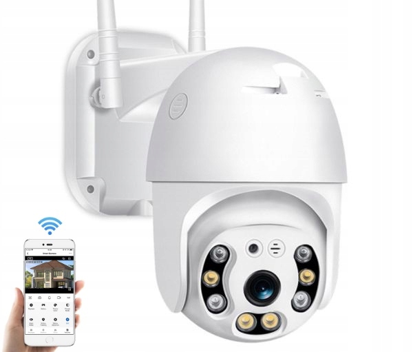 BEZPRZEWODOWA KAMERA ZEWNĘTRZNA OBROTOWA WIFI FULL HD 5MPX DETEKCJA RUCHU