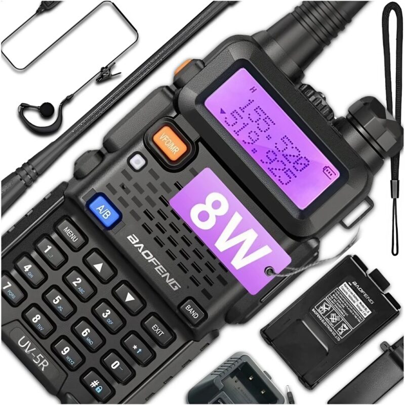 KRÓTKOFALÓWKA BAOFENG UV-5R 8W PMR FM WALKIE TAKIE RADIOTELEFON+SŁUCHAWKA - obrazek 6