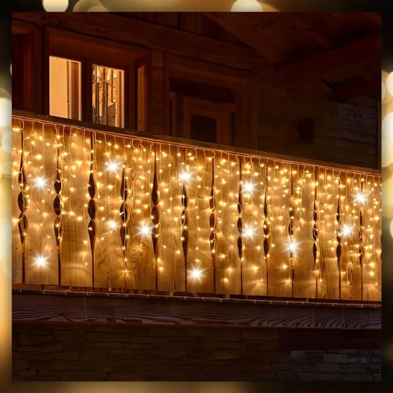 LAMPKI SOPLE 500 LED CIEPŁE WISZĄCE 25M FLASH - obrazek 3