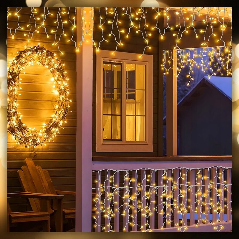 LAMPKI SOPLE 500 LED CIEPŁE WISZĄCE 25M FLASH - obrazek 7