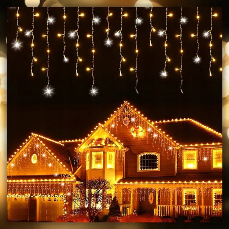 LAMPKI SOPLE 500 LED CIEPŁE WISZĄCE 25M FLASH - obrazek 6