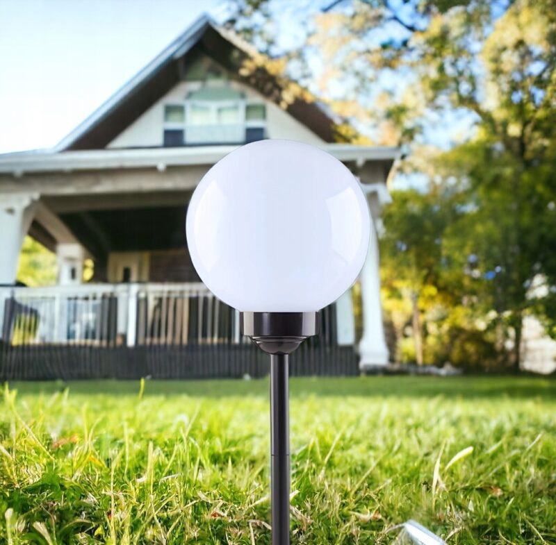 LAMPA SOLARNA KULA WBIJANA ZIMNA BIEL - obrazek 6