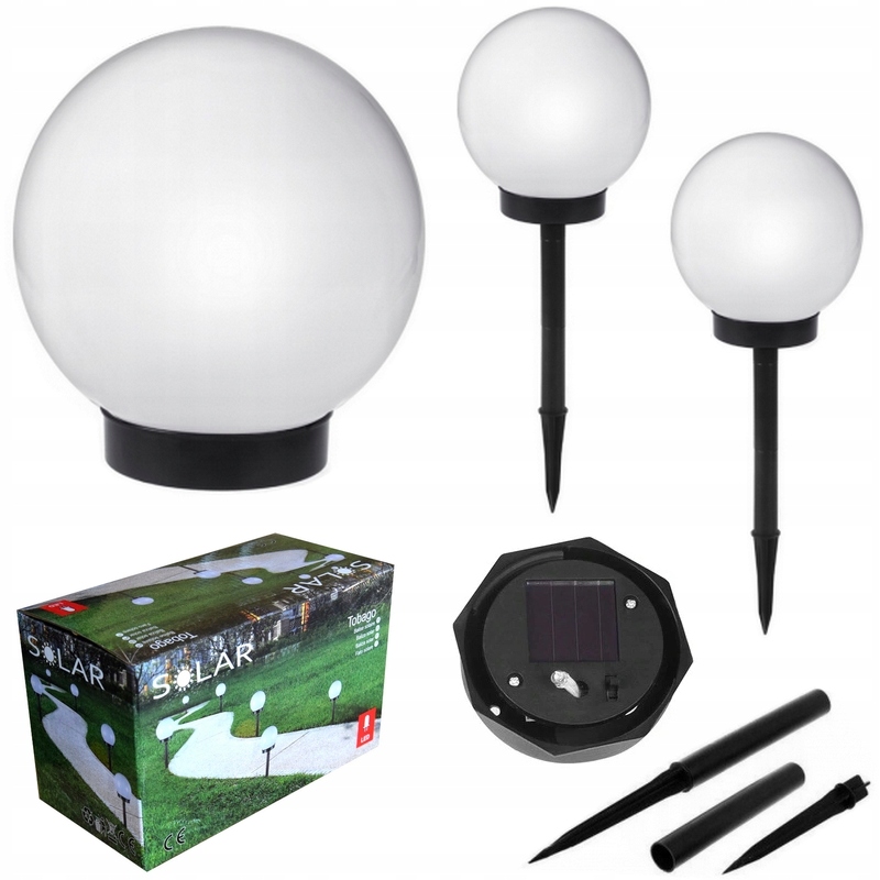 LAMPA SOLARNA KULA WBIJANA ZIMNA BIEL