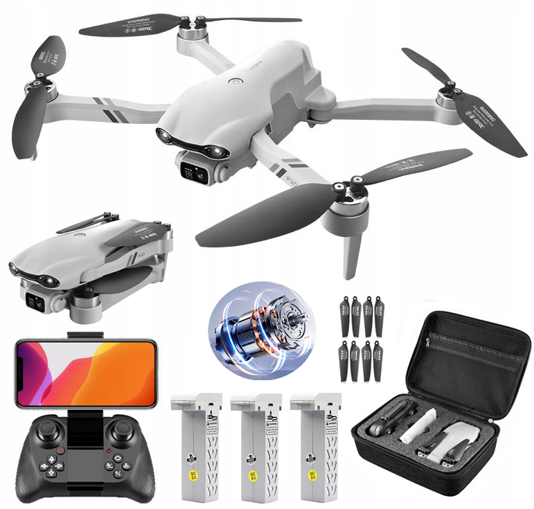 DRON F10 DWIE KAMERY WIFI 4K + 3X BATERIA