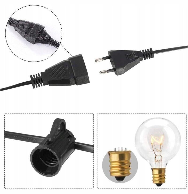 GIRLANDA WISZĄCA OGRODOWA 30M LAMPKI LED 30 ŻARÓWEK - obrazek 7