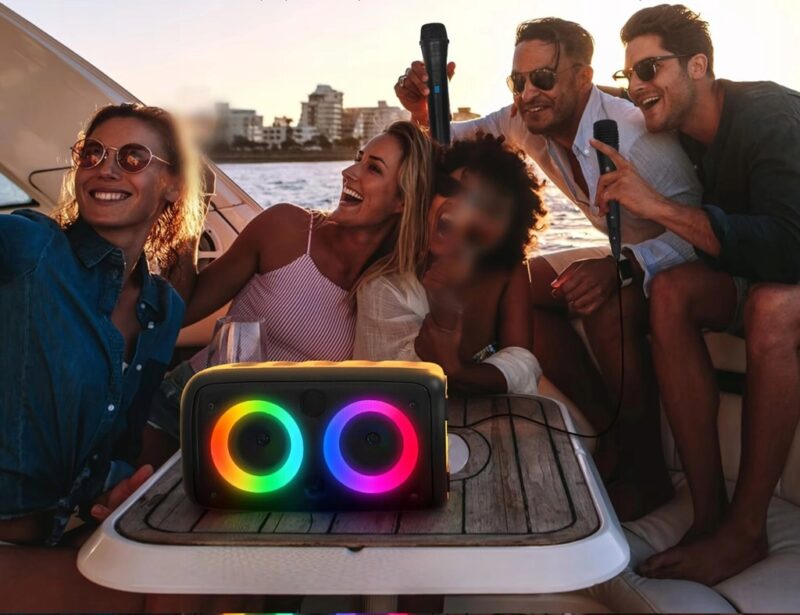 GŁOŚNIK PRZENOŚNY BLUETOOTH PARTYBOX BEZPRZEWODOWY KARAOKE - obrazek 7