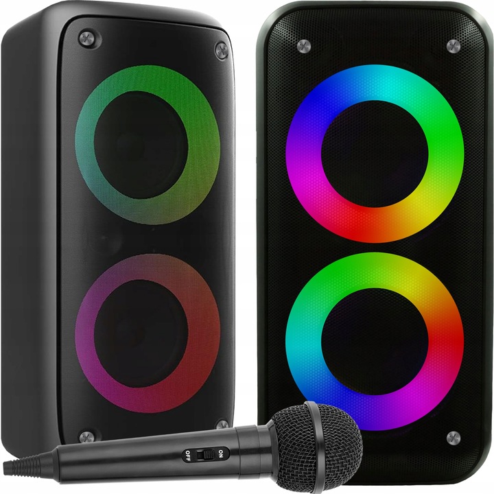 GŁOŚNIK PRZENOŚNY BLUETOOTH PARTYBOX BEZPRZEWODOWY KARAOKE