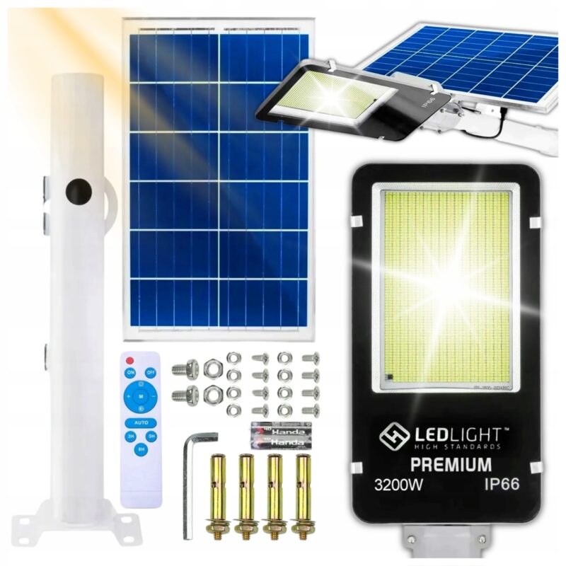 LAMPA SOLARNA 3200W 1648 LED Z PANELEM
