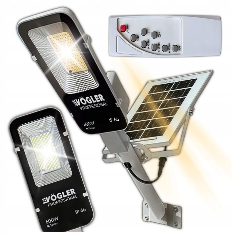 LAMPA SOLARNA 600W Z CZUJNIKIEM RUCHU I ZMIERZCHU