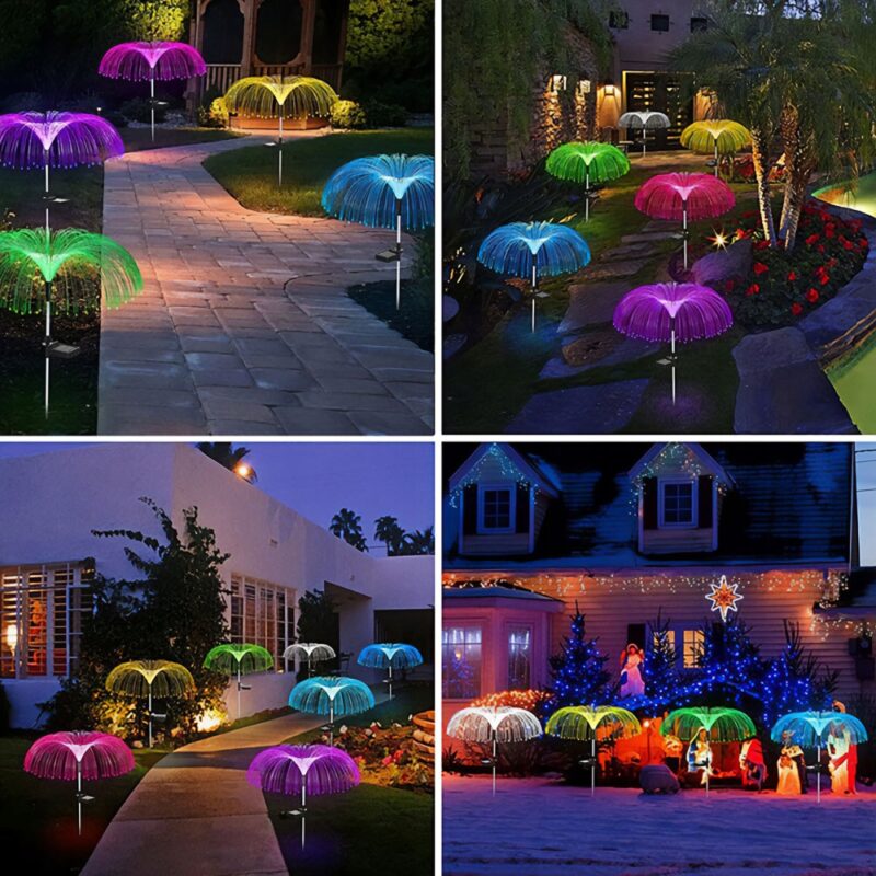 LAMPA SOLARNA WBIJANA MEDUZA MULTICOLOR - obrazek 3