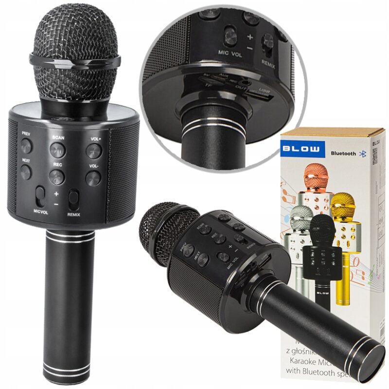 MIKROFON KARAOKE BLUETOOTH DLA DZIECI CZARNY