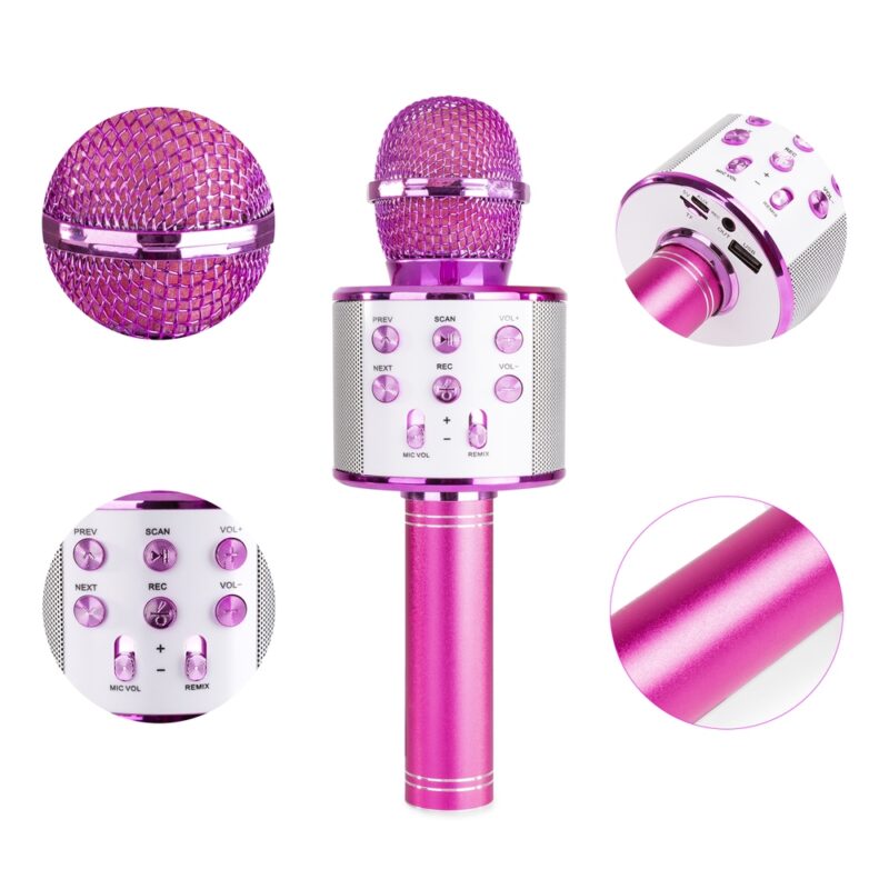 MIKROFON KARAOKE BLUETOOTH DLA DZIECI RÓŻOWY - obrazek 7