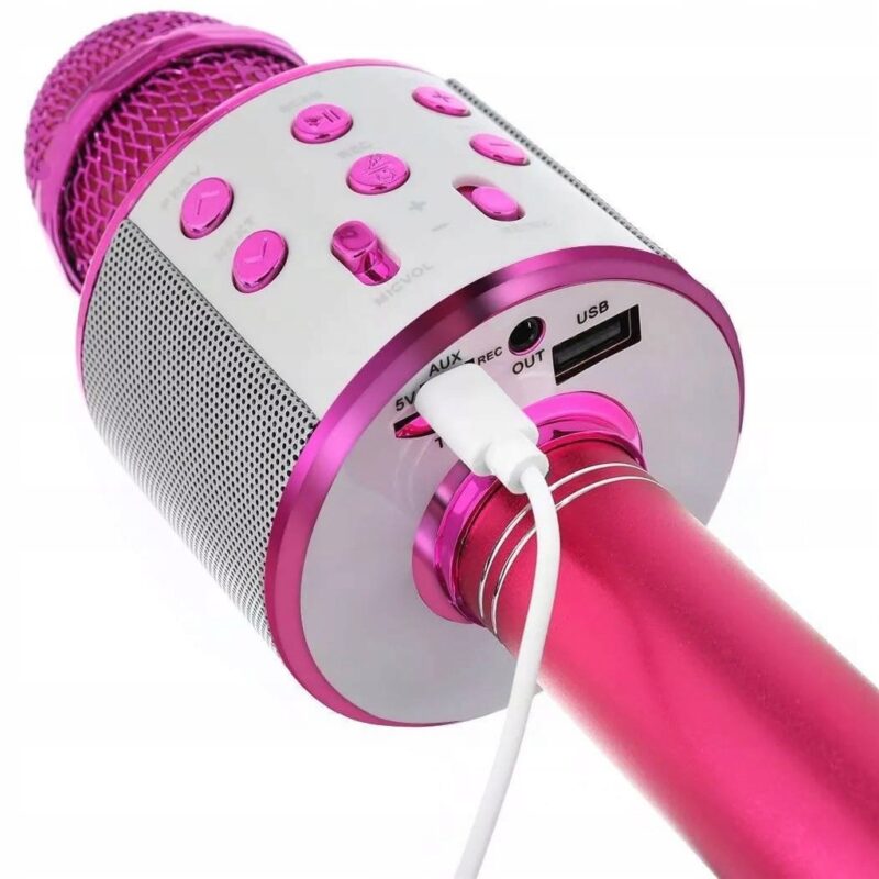 MIKROFON KARAOKE BLUETOOTH DLA DZIECI RÓŻOWY - obrazek 5