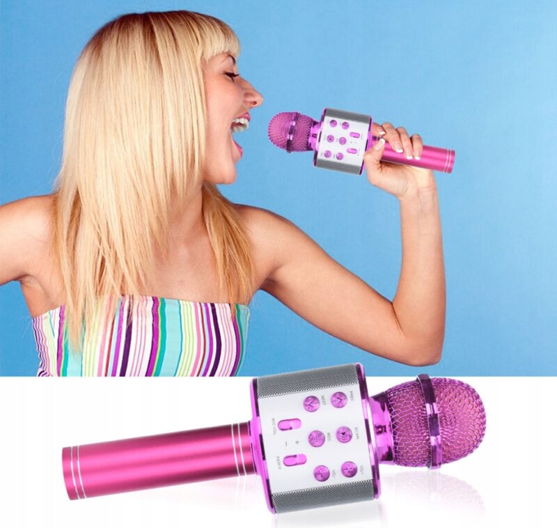 MIKROFON KARAOKE BLUETOOTH DLA DZIECI RÓŻOWY - obrazek 8